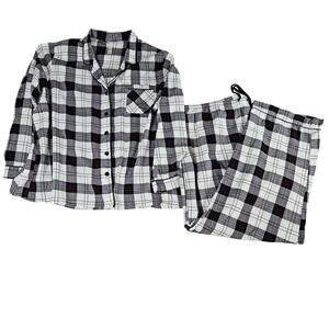 Wondershop Target Plaid Flannel Pajama Set 3X Womens Black White Red Cozy